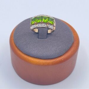 Ross-Simons Peridot Ring Sterling Silver 925 14k Gold Plated Vintage